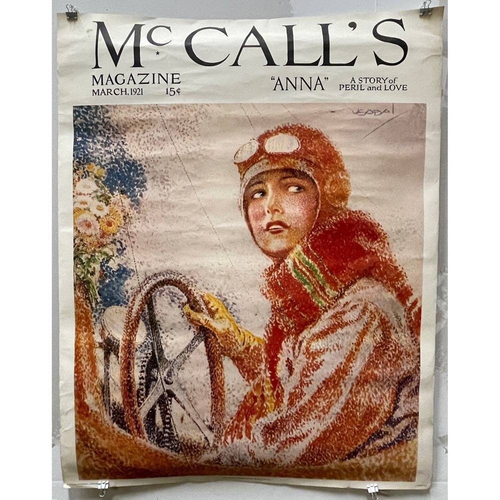 Vintage 1975 McCalls Magazine March 1921 Anna Cover Art Litho Poster 22x28